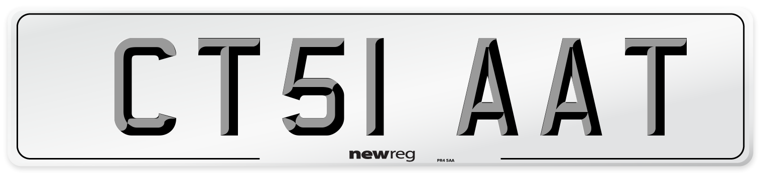 CT51 AAT Number Plate from New Reg